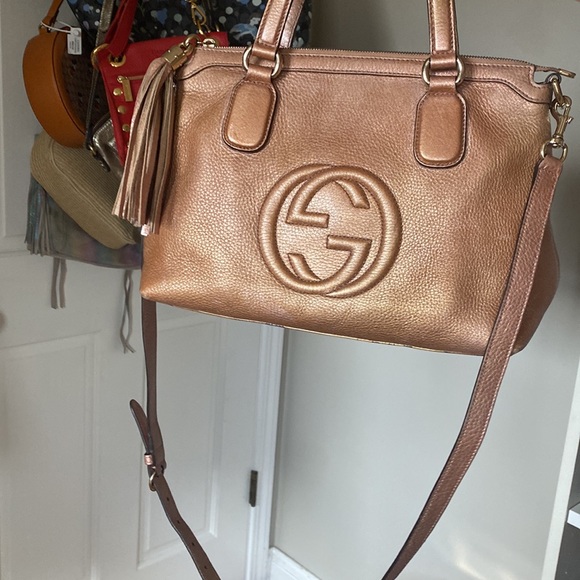 Authentic Gucci soho two way bag satchel crossbody Japan exclusive rose gold. - Picture 15 of 16